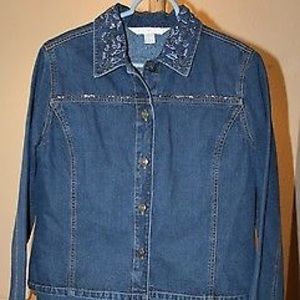 Petite Sophisticate Jean Jacket Skirt SIZE 12/M